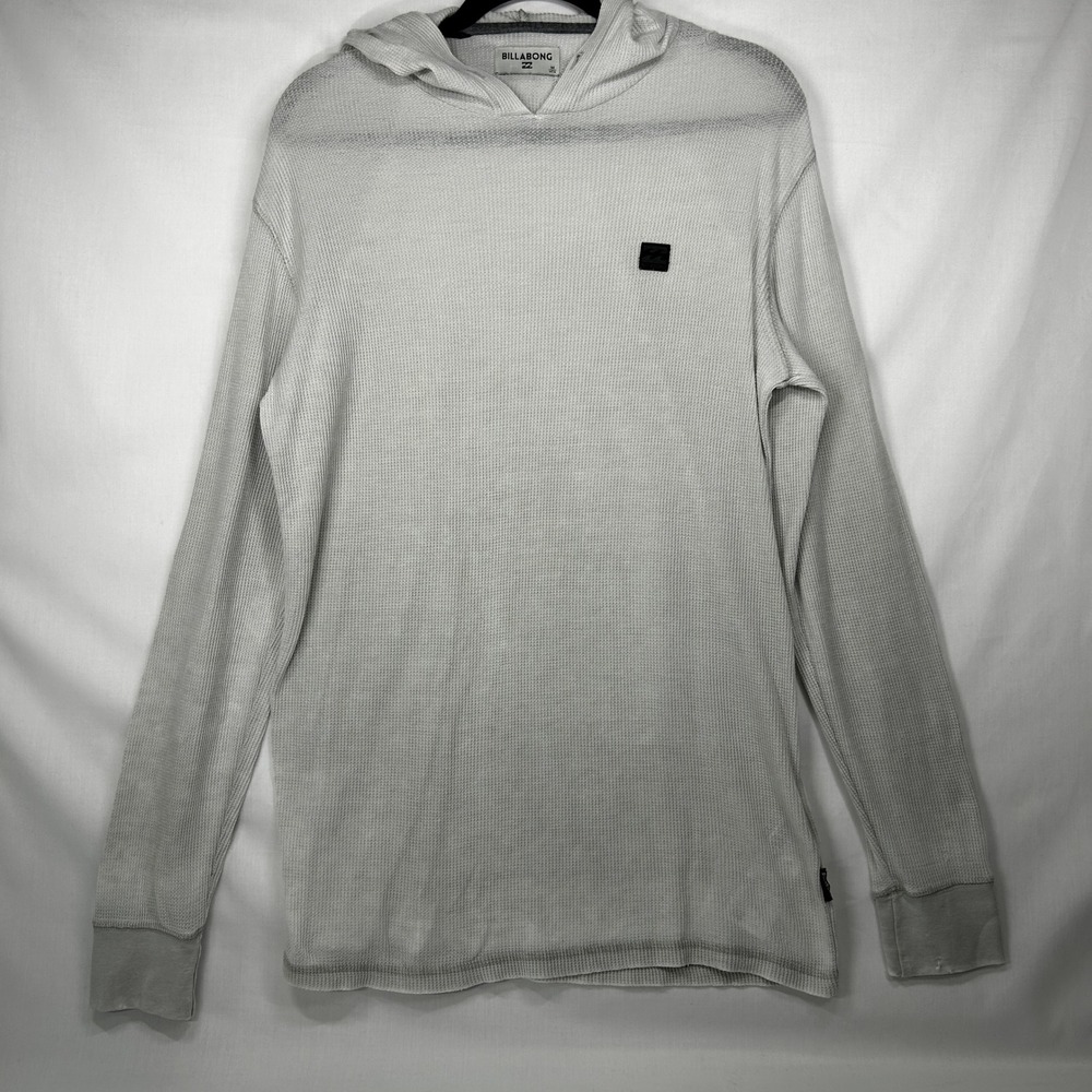 Billabong Grey Waffle Knit Thermal Hoodie Long Sleeve Shirt Men's M